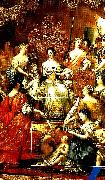 unknow artist med ankedrottningen vid ett symboliskt riksroder styrs sverige i ehrenstrahls allegoriska malning oil painting reproduction